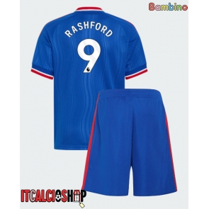 Manchester United Marcus Rashford #9 Seconda Maglia Bambino 2026-27 Manica Corta (+ Pantaloni corti)